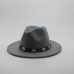 Fashion Wool Men's Women's Winter Autumn Fedora Hat With DIY Punk Belt Wide Brim Church Sombreros Jazz Cap Top Sun Hat