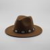 Fashion Wool Men's Women's Winter Autumn Fedora Hat With DIY Punk Belt Wide Brim Church Sombreros Jazz Cap Top Sun Hat