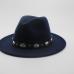 Fashion Wool Men's Women's Winter Autumn Fedora Hat With DIY Punk Belt Wide Brim Church Sombreros Jazz Cap Top Sun Hat