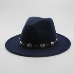 Fashion Wool Men's Women's Winter Autumn Fedora Hat With DIY Punk Belt Wide Brim Church Sombreros Jazz Cap Top Sun Hat