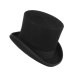 GEMVIE 17cm 100% Wool Felt Beaver High Top Hat Topper Derby Cylinder Hat For Women Men Mad Hatter Party Costume Magician Cap