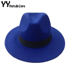 Men's Wool Felt Snap Brim Hat Trilby Women Vintage Wool Panama Fedora Cloche Cap Wool Felt Jazz Hats 14 colors YY0397