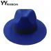 Men's Wool Felt Snap Brim Hat Trilby Women Vintage Wool Panama Fedora Cloche Cap Wool Felt Jazz Hats 14 colors YY0397