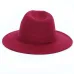 Men's hats solid color fashion big hats along the classic hat large size 60CM men and women universal adjustable fedora man jazz