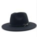 New Women Men Wool Vintage Gangster Trilby Felt Fedora Hat With Wide Brim Gentleman Elegant Lady Winter Autumn Belt Jazz Caps