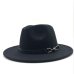 New Women Men Wool Vintage Gangster Trilby Felt Fedora Hat With Wide Brim Gentleman Elegant Lady Winter Autumn Belt Jazz Caps