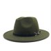 New Women Men Wool Vintage Gangster Trilby Felt Fedora Hat With Wide Brim Gentleman Elegant Lady Winter Autumn Belt Jazz Caps