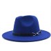 New Women Men Wool Vintage Gangster Trilby Felt Fedora Hat With Wide Brim Gentleman Elegant Lady Winter Autumn Belt Jazz Caps