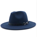 New Women Men Wool Vintage Gangster Trilby Felt Fedora Hat With Wide Brim Gentleman Elegant Lady Winter Autumn Belt Jazz Caps