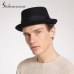 Sedancasesa 100% Australia Wool Men's Fedora Hat Pork Pie Hats for Classic Church Wool Felt Hat 2019 New Autumn Winter