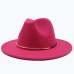 Seioum 2018 New Women Wool Fedoras With Metal Ring Wide Brim Panama Hat Winter Warm Jazz Caps Elegant Lady Church Hat Sombrero