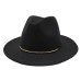 Seioum 2018 New Women Wool Fedoras With Metal Ring Wide Brim Panama Hat Winter Warm Jazz Caps Elegant Lady Church Hat Sombrero