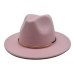 Seioum 2018 New Women Wool Fedoras With Metal Ring Wide Brim Panama Hat Winter Warm Jazz Caps Elegant Lady Church Hat Sombrero