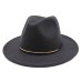 Seioum 2018 New Women Wool Fedoras With Metal Ring Wide Brim Panama Hat Winter Warm Jazz Caps Elegant Lady Church Hat Sombrero