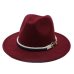 Seioum Spring Wide Brim Fedora Men Women Vintage Jazz Hats Fashion Stars Wool felt hat Unisex red Felt Bowler Trilby