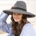 Super Big Stiff Brim Fedora Hat Black Khaki Women Bow Jazz Hat Australian Wool Felt Casual Winter Fedora Hat Mujeres Sombrero