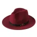 VTG Brand Wool Men's Black Dad Fedora Hat For Gentleman Woolen Wide Brim Jazz Church Cap Vintage Panama Sun Top Hat 20