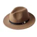 VTG Brand Wool Men's Black Dad Fedora Hat For Gentleman Woolen Wide Brim Jazz Church Cap Vintage Panama Sun Top Hat 20