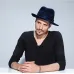 VTG Brand Wool Men's Black Dad Fedora Hat For Gentleman Woolen Wide Brim Jazz Church Cap Vintage Panama Sun Top Hat 20
