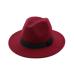 Wide Brim Autumn Female Fashion Top hat Jazz Cap Winter Fedora Hat artificial wool felt Caps 2018 New Arrival Black Hats For Wom