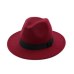 Wide Brim Autumn Female Fashion Top hat Jazz Cap Winter Fedora Hat artificial wool felt Caps 2018 New Arrival Black Hats For Wom