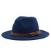 Women Men Wool Fedora Hat With Leather Ribbon Gentleman Elegant Lady Winter Autumn Wide Brim Jazz Church Panama Sombrero Cap