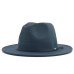 Women Men Wool Vintage Gangster Trilby Felt Fedora Hat With Wide Brim Gentleman Elegant Lady Winter Autumn Jazz Caps