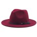 Women Men Wool Vintage Gangster Trilby Felt Fedora Hat With Wide Brim Gentleman Elegant Lady Winter Autumn Jazz Caps