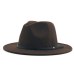 Women Men Wool Vintage Gangster Trilby Felt Fedora Hat With Wide Brim Gentleman Elegant Lady Winter Autumn Jazz Caps