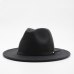 Wool Fedora Hat Hawkins Felt Cap Wide Brim Ladies Trilby Chapeu Feminino Hat Women Men Jazz Church Godfather Sombrero Caps