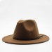 Wool Fedora Hat Hawkins Felt Cap Wide Brim Ladies Trilby Chapeu Feminino Hat Women Men Jazz Church Godfather Sombrero Caps