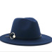 Wool Fedora Hat Hawkins Felt Cap Wide Brim Ladies Trilby Chapeu Feminino Hat Women Men Jazz Church Godfather Sombrero Caps