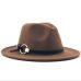 Wool Fedora Hat Hawkins Felt Cap Wide Brim Ladies Trilby Chapeu Feminino Hat Women Men Jazz Church Godfather Sombrero Caps