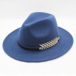 Wool Wide Brim Felt Fedora Trilby Hat For Women Men Winter Autumn Wide Brim Jazz Church Godfather Sombrero Caps