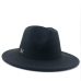 simple Wide Brim Autumn Female Fashion Top Jazz Cap Winter Fashion Wool Fedora Hat For Women Chapeau Femme Black Hats For Men