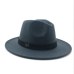 simple Wide Brim Autumn Female Fashion Top Jazz Cap Winter Fashion Wool Fedora Hat For Women Chapeau Femme Black Hats For Men