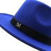 simple Wide Brim Autumn Female Fashion Top Jazz Cap Winter Fashion Wool Fedora Hat For Women Chapeau Femme Black Hats For Men