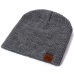 1 Pcs Hat PU Letter True Casual Beanies for Men Women Warm Knitted Winter Hat Fashion Solid Hip-hop Beanie Hat Unisex Cap