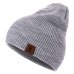 1 Pcs Hat PU Letter True Casual Beanies for Men Women Warm Knitted Winter Hat Fashion Solid Hip-hop Beanie Hat Unisex Cap