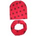 1Set Winter Spring Kids Hat Set Camo Star Printed Boys Girls Neck Scarf Cap Cotton Warm Children Beanie Neckerchief