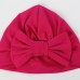 2019 Cotton Newborn Baby Top Knot Beanies Hats Boys Girls Bow Candy Color Baby Turban Cap Warm Ear Skullies Bonnet Hat