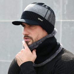 2019 Winter Hats For Men Skullies Beanie Hat Winter Cap Men Women Wool Scarf Caps Set Balaclava Mask Gorras Bonnet Knitted Hat