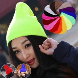 24 Colors! New 2017 Neon Knitted hat Gorro Touca Men women Winter Hat Autumn Sport Beanie Men Warm skullies Casual Cap