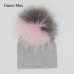 Baby Cotton Hat Girl Boy 0-2Years Newborn Hat Kids Pom Pom Hat For Children Warm White Black Grey Pink bonnet Autumn Winter Cap