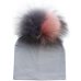 Baby Cotton Hat Girl Boy 0-2Years Newborn Hat Kids Pom Pom Hat For Children Warm White Black Grey Pink bonnet Autumn Winter Cap