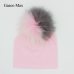 Baby Cotton Hat Girl Boy 0-2Years Newborn Hat Kids Pom Pom Hat For Children Warm White Black Grey Pink bonnet Autumn Winter Cap