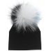 Baby Cotton Hat Girl Boy 0-2Years Newborn Hat Kids Pom Pom Hat For Children Warm White Black Grey Pink bonnet Autumn Winter Cap