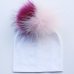 Baby Cotton Hat Girl Boy 0-2Years Newborn Hat Kids Pom Pom Hat For Children Warm White Black Grey Pink bonnet Autumn Winter Cap