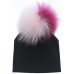 Baby Cotton Hat Girl Boy 0-2Years Newborn Hat Kids Pom Pom Hat For Children Warm White Black Grey Pink bonnet Autumn Winter Cap