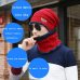 Balaclava Women's Knitted Hat Scarf Caps Neck Warmer Winter Hats For Men Women Skullies Beanies Warm Fleece Cap 6 Colors